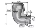 Typ DVW 90° (360° drehbare Schlauchverschraubung, Metallgewinde) 0