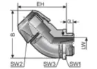 Type DVW 45° (360° rotatable conduit fitting; metal thread) 0