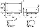 DMG Rechteckig mit Radius, 4x Bohrung 110