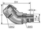 CVW 45° EMV (Slang- och kabelförskruvning, metallgänga) 0