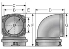 Typ KFW-Jumbo (90° Flanschanschluss) 110